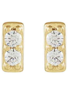 14K Yellow Gold .06 CTW Natural Diamond Bar Earrings