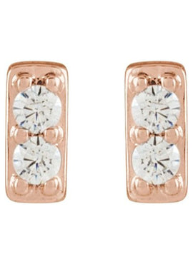 14K Yellow Gold .06 CTW Natural Diamond Bar Earrings