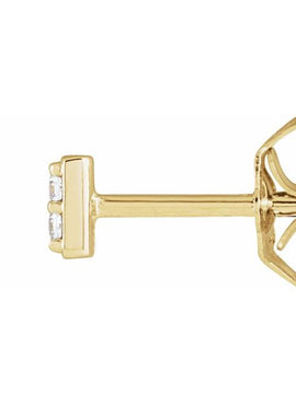 14K Yellow Gold .06 CTW Natural Diamond Bar Earrings