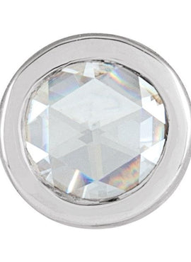 14K Rose Gold 1/8 CT Rose-Cut Natural Diamond Bezel-Set  Pendant