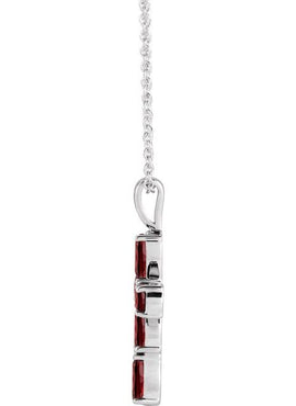 14K White Gold 1 CTW Natural Diamond Cross 16-18