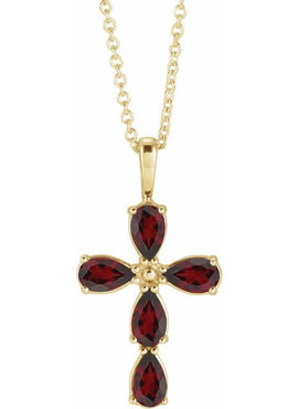 14K White Gold 1 CTW Natural Diamond Cross 16-18