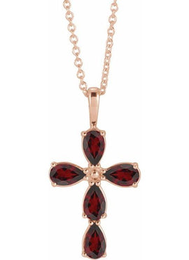 14K White Gold 1 CTW Natural Diamond Cross 16-18