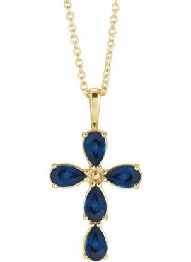 14K White Gold 1 CTW Natural Diamond Cross 16-18