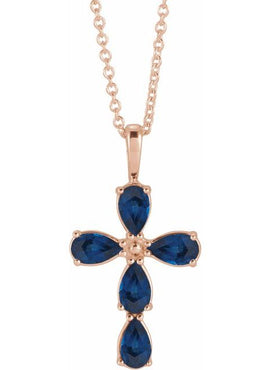 14K White Gold 1 CTW Natural Diamond Cross 16-18