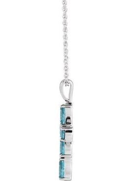 14K White Gold 1 CTW Natural Diamond Cross 16-18