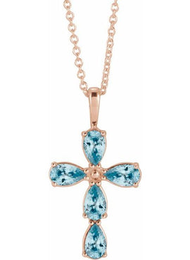 14K White Gold 1 CTW Natural Diamond Cross 16-18