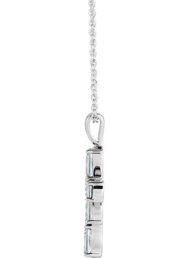 14K White Gold 1 CTW Natural Diamond Cross 16-18