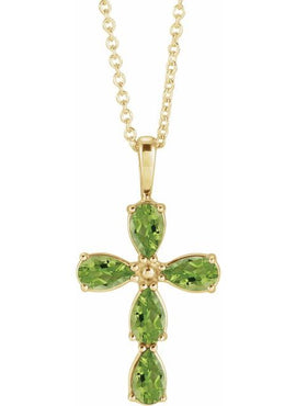 14K White Gold 1 CTW Natural Diamond Cross 16-18