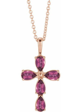 14K White Gold 1 CTW Natural Diamond Cross 16-18
