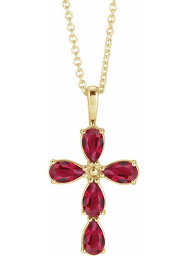 14K White Gold 1 CTW Natural Diamond Cross 16-18