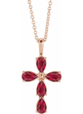 14K White Gold 1 CTW Natural Diamond Cross 16-18