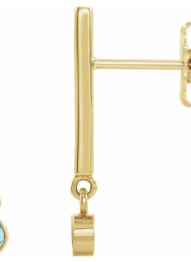 14K White Gold 1/8 CTW Natural Diamond Bar Earrings