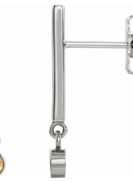14K White Gold 1/8 CTW Natural Diamond Bar Earrings