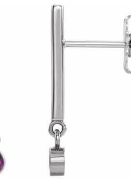 14K White Gold 1/8 CTW Natural Diamond Bar Earrings