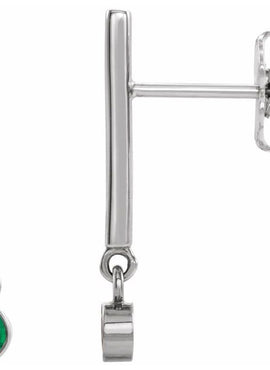 14K White Gold 1/8 CTW Natural Diamond Bar Earrings