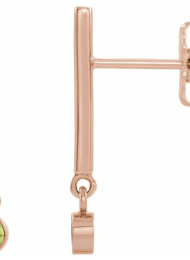 14K White Gold 1/8 CTW Natural Diamond Bar Earrings