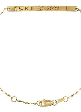14K White Gold Engravable Skinny Bar 6 1/2-7 1/2