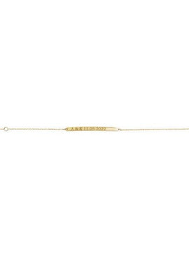 14K White Gold Engravable Skinny Bar 6 1/2-7 1/2