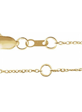 14K White Gold Engravable Skinny Bar 6 1/2-7 1/2