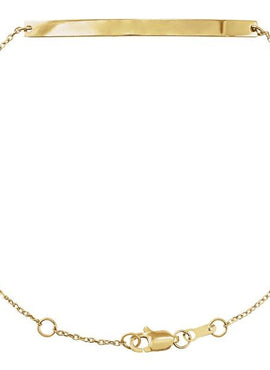 14K White Gold Engravable Skinny Bar 6 1/2-7 1/2