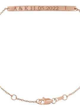 14K White Gold Engravable Skinny Bar 6 1/2-7 1/2