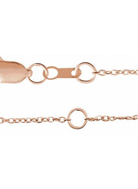 14K White Gold Engravable Skinny Bar 6 1/2-7 1/2