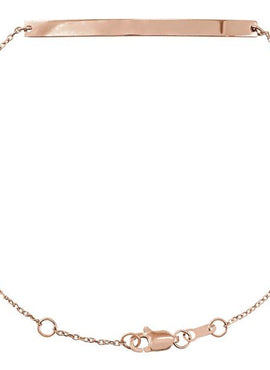 14K White Gold Engravable Skinny Bar 6 1/2-7 1/2