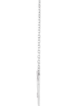 14K White Gold .0025 CT Natural Diamond Heart & Cross Necklace Center