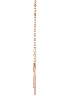 14K White Gold .0025 CT Natural Diamond Heart & Cross Necklace Center