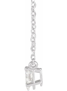 Sterling Silver 1/5 CT Natural Diamond Solitaire 16-18