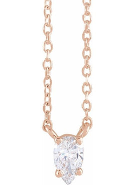 Sterling Silver 1/5 CT Natural Diamond Solitaire 16-18