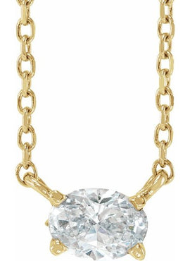 14K Yellow Gold 3/8 CT Natural Diamond Solitaire 16-18