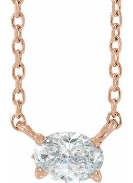 14K Yellow Gold 3/8 CT Natural Diamond Solitaire 16-18