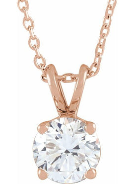 14K Yellow Gold  1/4 CT Lab-Grown Diamond Solitaire 16-18