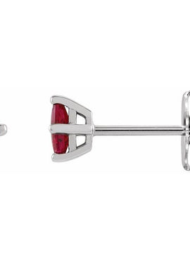 Sterling Silver 6x3 mm Lab-Grown Ruby Earrings