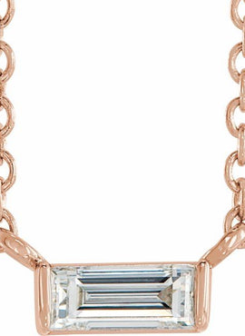 14K Rose Gold 1/10 CT Natural Diamond Solitaire 16-18