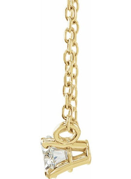 14K Yellow Gold 3/8 CT Natural Diamond Solitaire 16-18