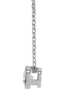Sterling Silver 1/10 CT Natural Diamond Bezel-Set 16-18