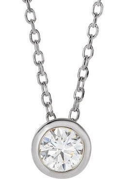 Sterling Silver 1/10 CT Natural Diamond Bezel-Set 16-18