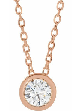 Sterling Silver 1/10 CT Natural Diamond Bezel-Set 16-18