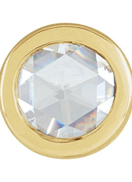 14K Rose Gold 1/8 CT Rose-Cut Natural Diamond Bezel-Set  Pendant