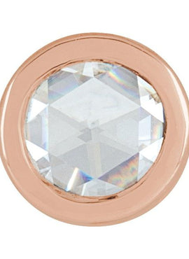 14K Rose Gold 1/8 CT Rose-Cut Natural Diamond Bezel-Set  Pendant