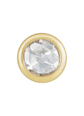 14K Rose Gold 1/8 CT Rose-Cut Natural Diamond Bezel-Set  Pendant
