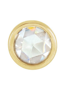 14K Rose Gold 1/8 CT Rose-Cut Natural Diamond Bezel-Set  Pendant