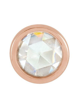 14K Rose Gold 1/8 CT Rose-Cut Natural Diamond Bezel-Set  Pendant