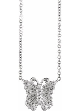 14K Rose Gold Butterfly 16