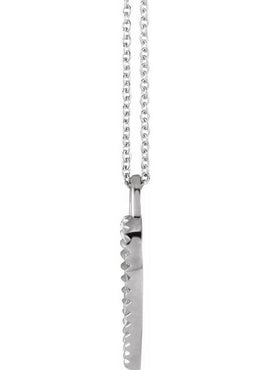 Platinum 20x13.9 mm Miraculous Mary Heart Pendant