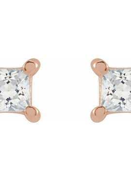 14K White Gold 2.5 mm Square 1/5 CTW Lab-Grown Diamond Earrings