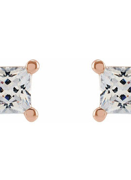 14K White Gold 2.5 mm Square 1/5 CTW Lab-Grown Diamond Earrings